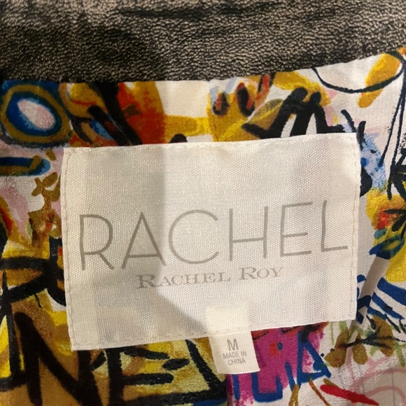 Rachel Roy Leather Jacket Size Medium Taupe/Brown - Picture 3 of 8